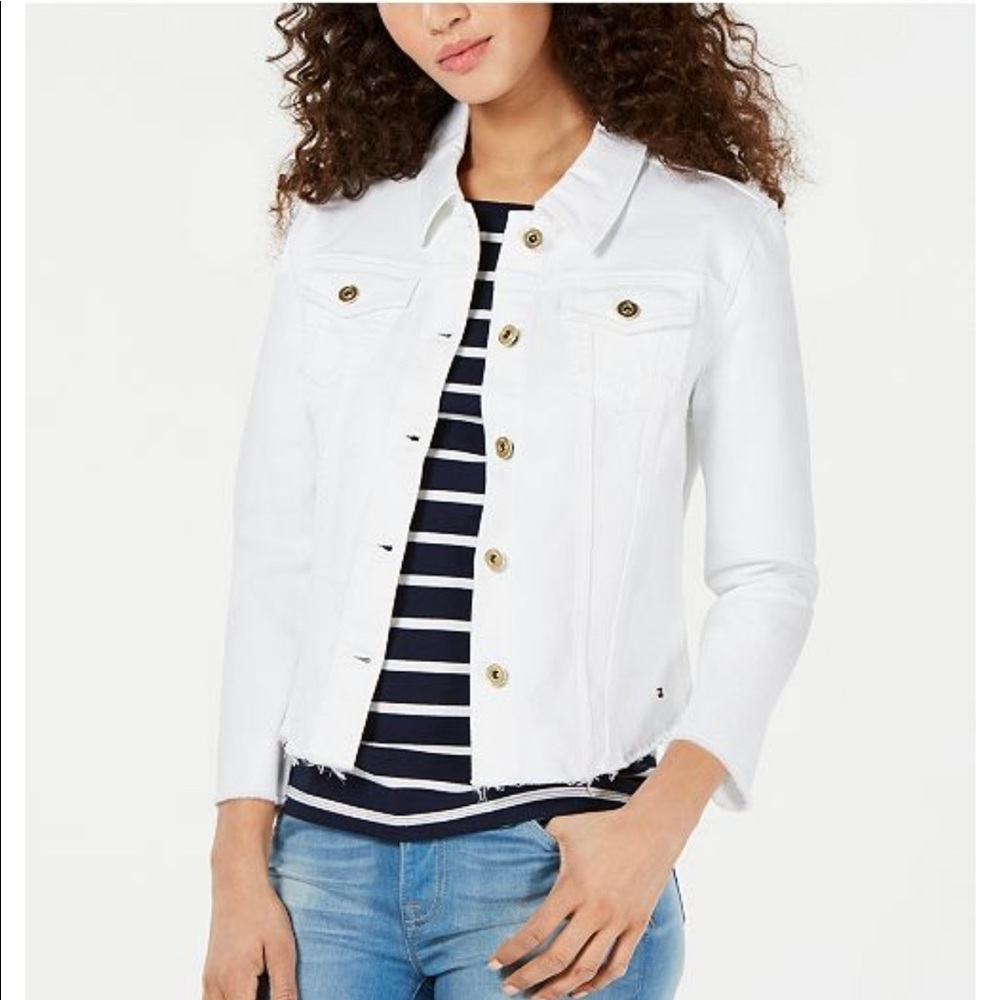 Tommy Hilfiger White Denim Jacket Sz. S